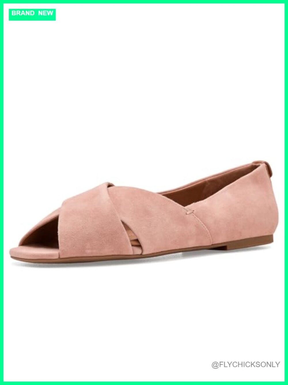 Suede Peep Toe Cross Band Slip On Flats Business Casual Comfort